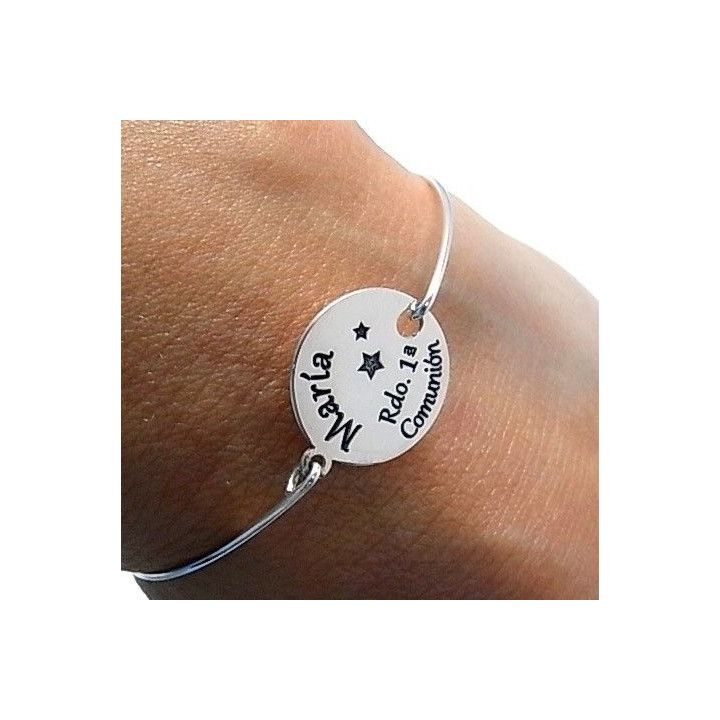 Pulsera Comunión personalizada con Nombre en Plata de ley 925 1